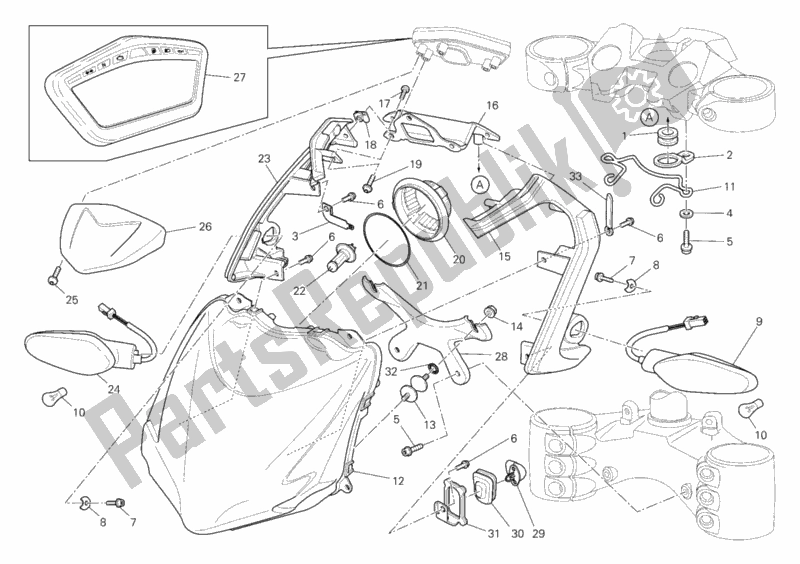 Todas las partes para Faro de Ducati Streetfighter S 1100 2010
